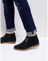 Base London Perry Suede Desert Boots In Navy