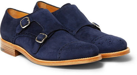 Okeeffe Bristol Suede Monk Strap Shoes 
