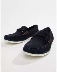 Silver Street Bar Loafers In Navy Suede