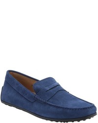 Tod's Brown Suede Moc Toe Penny Driving Loafers