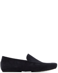 Manolo Blahnik Navy Suede Digby Loafers