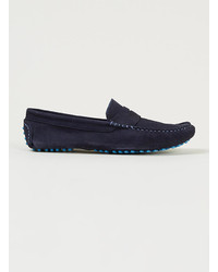Topman Kenny Navy Suede Driving Loafers