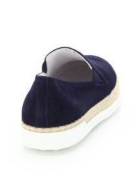 Tod's Suede Espadrille Slip On Sneakers