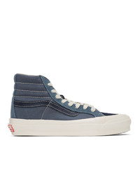 Vans Blue Suede Og 138 Lx High Top Sneakers