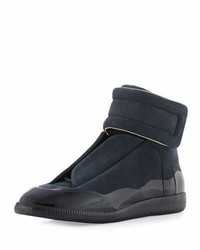 Maison Margiela Dipped Suede Future High Top Sneaker Navy