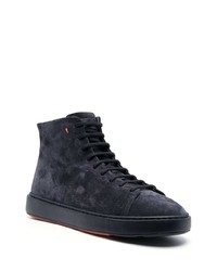 Santoni Lace Up Suede Sneakers