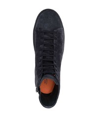 Santoni Lace Up Suede Sneakers