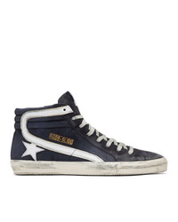 Golden Goose Navy Slide Sneakers