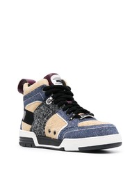 Moschino Panelled Suede Hi Top Sneakers