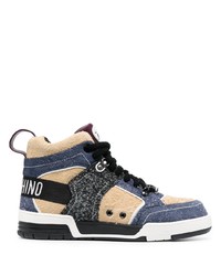 Moschino Panelled Suede Hi Top Sneakers
