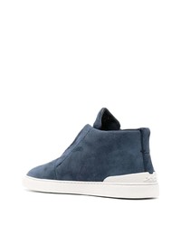 Zegna Suede Lace Up Sneakers