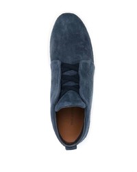 Zegna Suede Lace Up Sneakers