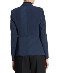Akris Punto Removable Knit Insert Suede Jacket