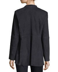 Eileen Fisher Soft Suede High Collar Jacket