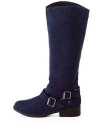 Charlotte Russe Double Belted Knee High Riding Boots