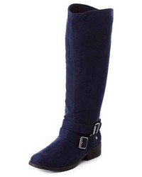 Charlotte Russe Double Belted Knee High Riding Boots