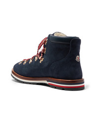 Moncler Blanche Shearling Lined Suede Ankle Boots