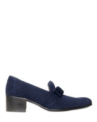 50mm Suede Loafers With Bow Detail