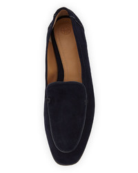 The Row Alin Suede Loafer Navy Blue