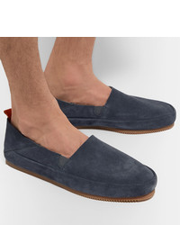 Mulo Collapsible Heel Suede Loafers