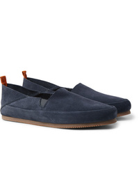 Mulo Collapsible Heel Suede Loafers