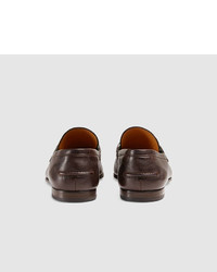 Gucci Horsebit Leather Loafer With Web