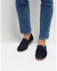 Silver Street Loafers In Navy Suede