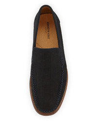 Kenneth Cole Media N Perforated Suede Loafer Blue
