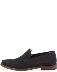 Kenneth Cole Media N Perforated Suede Loafer Blue