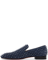 Christian Louboutin Navy Dandelion Spikes Loafers