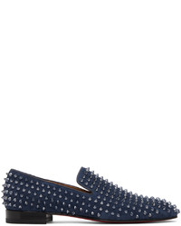 Christian Louboutin Navy Dandelion Spikes Loafers