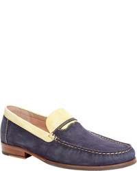 Donald J Pliner Norin Navy Washed Suede Driving Shoes