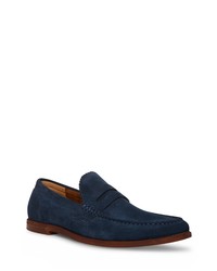 Steve Madden Ramsee Suede Penny Loafer In Navy At Nordstrom