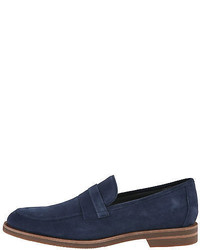Calvin Klein Shoes Yurik High Suede Dark Blue Loafers Slip On F0632