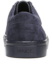 Vince Afton Suede Low Top Sneaker Deep Blue