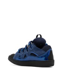 Lanvin Curb Panelled Leather Sneakers