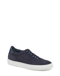 J AND M COLLECTION Jake Perforated Sneaker In Navy Italian Suede At Nordstrom