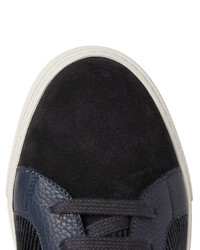 Brunello Cucinelli Leather Trimmed Suede And Corduroy Sneakers