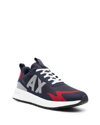Armani Exchange Logo Patch Calf Suede Sneakers