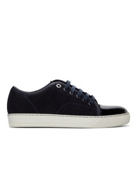 Lanvin Navy Suede And Patent Dbb1 Sneakers