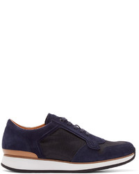 No.288 Navy Suede Mesh Bleecker Low Top Sneakers