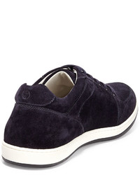 Giorgio Armani Perforated Suede Low Top Sneaker Blue