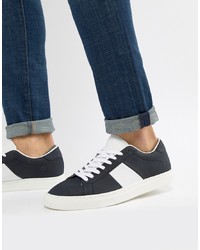 Pull&Bear Suede Trainer With In Navy