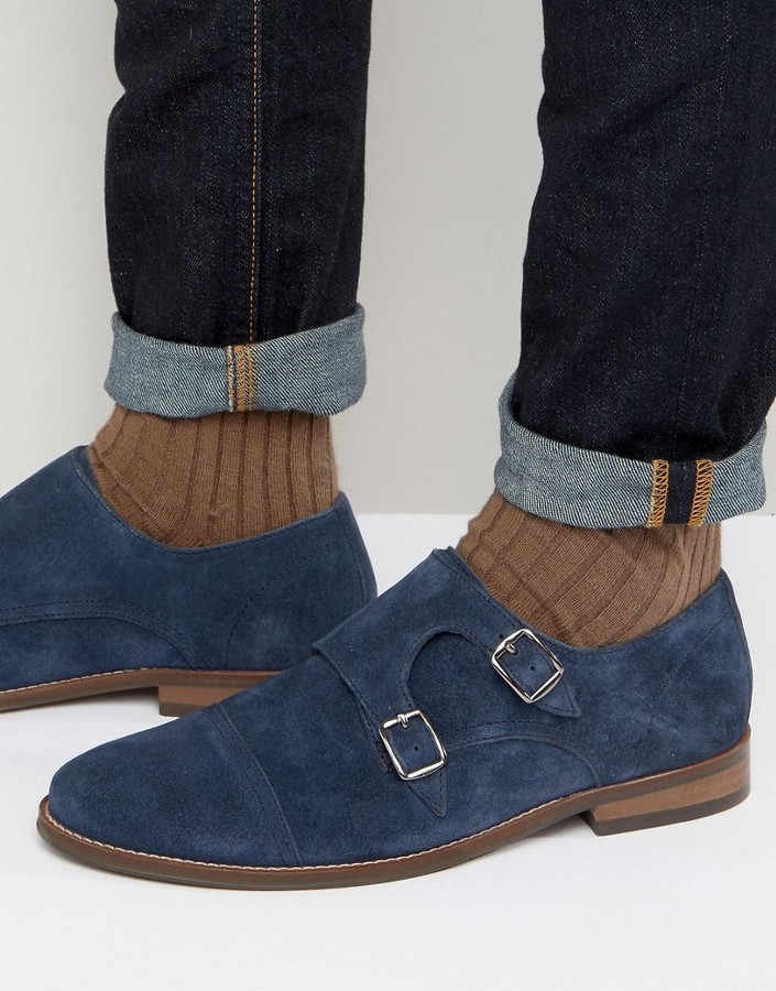 navy monk shoes