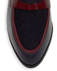 Robert Clergerie Allan Penny Leather Suede Mules