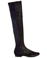 Robert Clergerie Fee Over The Knee Leather And Suede Boots