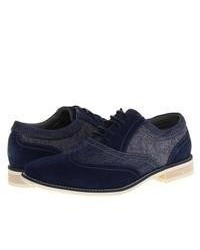 Steve Madden Samsonn Lace Up Casual Shoes Navy Suede