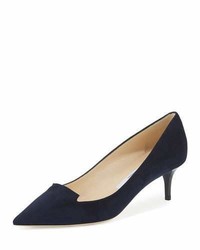 Jimmy Choo Allure Suede Pointed Toe Loafer Pump Navy