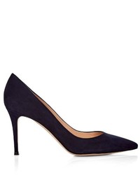 Gianvito Rossi Business Point Toe Suede Pumps