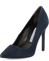 Charles David Caterina Suede Pointed Toe Pump Navy